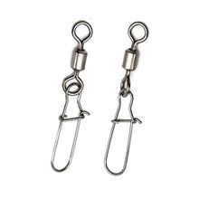 Load image into Gallery viewer, Fishhook 50pcs Fishing Accessories Eight-ring Connector Stainless Steel Snap Fishhook Swivels Tackle for Hooks Fishing 2/4/6/8/10/12/14#
