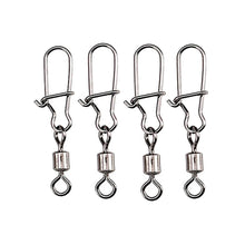 Load image into Gallery viewer, Fishhook 50pcs Fishing Accessories Eight-ring Connector Stainless Steel Snap Fishhook Swivels Tackle for Hooks Fishing 2/4/6/8/10/12/14#
