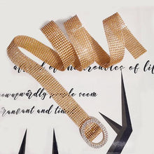 Load image into Gallery viewer, Shiny Rhinestone Waist Belt Gold Silver Buckle Patchwork Adjustable Waistband Chic Streetwear Lady Jewelry Waist Belts
