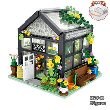 Load image into Gallery viewer, 579pc Glass Flowers House Coffee Shop Building Blocks City Friends Greenhouse Bricks Toys For Kids Girl Birthday Gift
