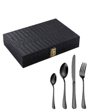 Load image into Gallery viewer, Stainless Steel Tableware Knife, Fork and Spoon 24-Piece Set Western Food/Steak Knife, Fork and Spoon 6 People Gift Set
