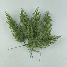 Load image into Gallery viewer, 5Pcs Artificial Pine Needle Branches Needle Fake Plants Christmas Wed Wreath Garland Decorations For Home Xmas Tree Wedding Gift
