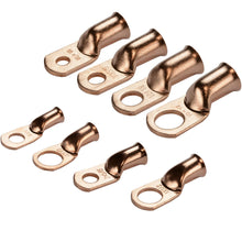 Load image into Gallery viewer, 5Pcs Electrical Bare Copper Ring Lugs Battery Crimp Terminals Electric Wire Cable Connectors Kit Assortment AWG
