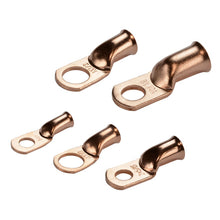 Load image into Gallery viewer, 5Pcs Electrical Bare Copper Ring Lugs Battery Crimp Terminals Electric Wire Cable Connectors Kit Assortment AWG
