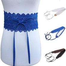 Load image into Gallery viewer, Ladies Wedding Dress Hollow Lace Tie Bow Wide Belt

