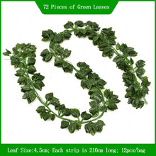 Load image into Gallery viewer, 3PCs Artificial Rattan Vines Artificial Green Leaf Grape Leaves Decorative Rattan

