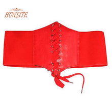 Load image into Gallery viewer, Fashion Women Faux Leather Wide Waist Waistband Belt Corset Elastic Waspie
