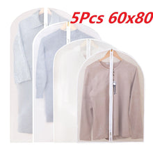 Load image into Gallery viewer, 5pcs/set Transparent Clothing Covers Garment Suit Dress Jacket Clothes Coat Dustproof Cover Protector Travel Bag Dust Cover
