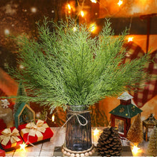 Load image into Gallery viewer, 6/12/18pcs Christmas Decoration Artificial Pine Branches Simulation Green Plant Pine Leaves DIY New Year Home Decoration Navidad
