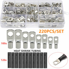 Load image into Gallery viewer, 60/140/220 Pcs Combination copper tab ring car battery terminals car kit wire crimp connector with cover
