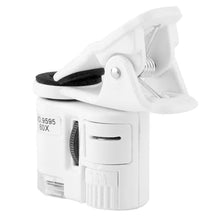 Load image into Gallery viewer, 60X Portable Clip Magnifier Loupe UV Microscope Universal Mobile Phone with Mini LED NK-Shopping
