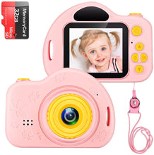 Load image into Gallery viewer, Kids Camera Toys for Age 3-9 Girls 1080P IPS 2 inch HD Birthday Toys Toddler Children Camera for 3 4 5 6 7 8 9 Year Old Girls with 32G SD Card
