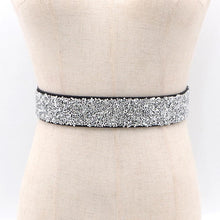 Load image into Gallery viewer, Women Waist Belt Fashion Rhinestone Inlaid Elastic Shiny Female Dresses Coat Shirt Wide Waistband

