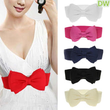 Load image into Gallery viewer, Women Fashion Bowknot Waistband Wide Elastic Stretch Waist Belt
