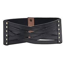Load image into Gallery viewer, Elastic Wide Girdle Elastic Decoration Double Buckle Belt Down Jacket Dress Belt
