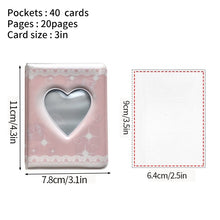 Load image into Gallery viewer, 64 Pockets Mini Photo Album Heart Transparent Photocard Holder Mini Polaroid Album Storage Collect Book Name Card Album De Fotos
