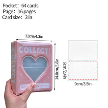 Load image into Gallery viewer, 64 Pockets Mini Photo Album Heart Transparent Photocard Holder Mini Polaroid Album Storage Collect Book Name Card Album De Fotos
