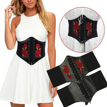 Load image into Gallery viewer, Exquisite Girl's Ultra-wide Elastic Girdle Embroidered Belt Flower Embroidered Waist Clothing Accessories
