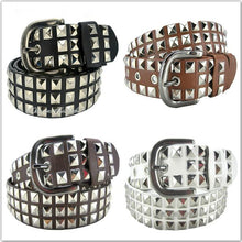 Load image into Gallery viewer, Mens Womens Belt Punk Wide Studded Bonded Leather Belt Pyramid Conical Stud Rivet
