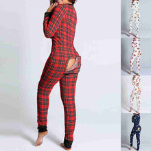 Load image into Gallery viewer, Autumn And Winter Women Fashion Homewear Cute Printing Functional Buttoned Flap Adults Sleepwear One Piece Pajamas
