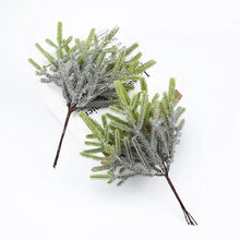 Load image into Gallery viewer, 6Pcs Artificial Plants Christmas Tree Wedding Home Decor Accessories Decorative Flowers Wreaths Scrapbooking Fake Pine Needles
