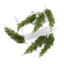Load image into Gallery viewer, 6Pcs Green Pine Christmas Leaves Decorations for Home Plastic Vases for Wedding Decorative Flowers Wreaths Diy Artificial Plants
