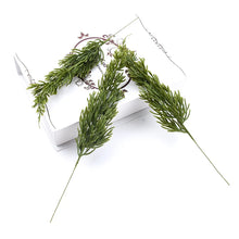 Load image into Gallery viewer, 6Pcs Green Pine Christmas Leaves Decorations for Home Plastic Vases for Wedding Decorative Flowers Wreaths Diy Artificial Plants
