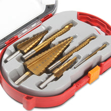 Load image into Gallery viewer, 6Pcs Step Drill Bit Saw Drill Bit Set Titanium Milling Cutter 4-12 4-20 4-32mm 3 6 8mm For Woodworking Metal Core Hole Opener
