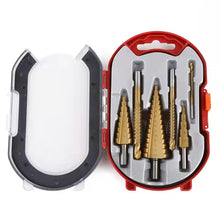 Load image into Gallery viewer, 6Pcs Step Drill Bit Saw Drill Bit Set Titanium Milling Cutter 4-12 4-20 4-32mm 3 6 8mm For Woodworking Metal Core Hole Opener
