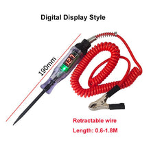 Load image into Gallery viewer, 6V 12V 24V DC Car Truck Voltage Circuit Tester Digital Display Long Probe Pen Light Bulb Automobile Diagnostic Tools Auto Repair
