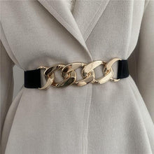 Load image into Gallery viewer, Fashion Women's Chain Belt Waist Elastic Belt Dress Coat Decorative Belt
