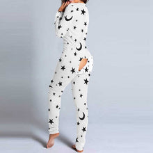 Load image into Gallery viewer, Autumn And Winter Women Fashion Homewear Cute Printing Functional Buttoned Flap Adults Sleepwear One Piece Pajamas
