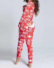 Load image into Gallery viewer, Sexy Pajama for Women Christmas Pajamas New Year Jumpsuit Sleepwear Button-down Front Back Butt Bum Open Ass Flap Jumpsuit Xmas Print Loungewear
