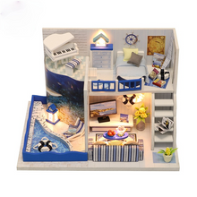 Load image into Gallery viewer, DIY Dollhouse Miniature with Furniture DIY Wooden Dollhouse Sound of the Sea
