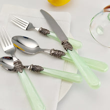 Load image into Gallery viewer, Retro Tableware Knife Fork Spoon Acrylic Handle Festival Family Party Tableware Suit
