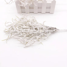 Load image into Gallery viewer, 6pcs Artificial white Grass Plant Artificial Flowers for Wedding Christmas Decor DIY scrapbooking Wreath Fake flowers
