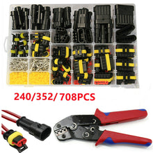 Load image into Gallery viewer, 708/408/382/352/240/296/194/15pcs 1-6Pins HID Waterproof Connectors Car Marine Seal Electrical Wire Connector Plug Truck Harness

