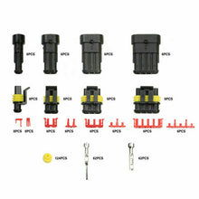 Load image into Gallery viewer, 708/408/382/352/240/296/194/15pcs 1-6Pins HID Waterproof Connectors Car Marine Seal Electrical Wire Connector Plug Truck Harness
