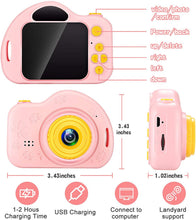 Load image into Gallery viewer, Kids Camera Toys for Age 3-9 Girls 1080P IPS 2 inch HD Birthday Toys Toddler Children Camera for 3 4 5 6 7 8 9 Year Old Girls with 32G SD Card
