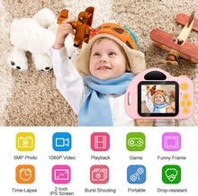 Load image into Gallery viewer, Kids Camera Toys for Age 3-9 Girls 1080P IPS 2 inch HD Birthday Toys Toddler Children Camera for 3 4 5 6 7 8 9 Year Old Girls with 32G SD Card
