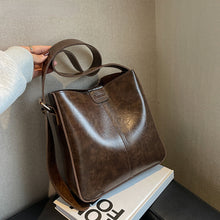 Load image into Gallery viewer, Retro Shoulder Tote Bag Set For Women Wide Strap Soft PU Leather Crossbody Bags With Small Purse Large Capacity Shoppers
