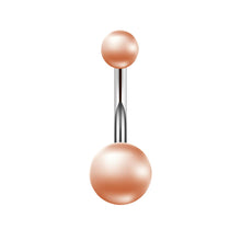 Load image into Gallery viewer, 1pcs Sexy Dangling Navel Belly Button Ring Double Round Pearl Stainless Steel Belly Piercing Jewelry 14G

