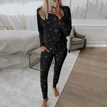 Load image into Gallery viewer, Fashion Star Pattern Long Sleeve Top Pants Women's Home Sleepwear Pajamas Set
