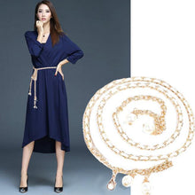 Load image into Gallery viewer, Women's Lady Fashion  Metal Chain Pearl Style Belt Body Chain
