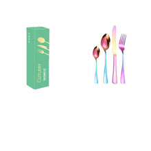 Load image into Gallery viewer, Stainless Steel Tableware Knife, Fork and Spoon 24-Piece Set Hotel Western Tableware Steak Knife, Fork and Spoon Gift Set
