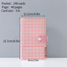 Load image into Gallery viewer, 80/120/240 Pockets Polaroid Album Plaid Kpop Photo Card Holder Book Idol Instax Album Name Card Collect Book Photo Album
