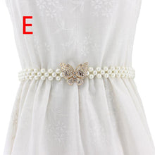 Load image into Gallery viewer, Women Chain Dress Belt Elegant Ladies Waistband Pearl Beads Elastic Belt Waist White Belt Stretchy
