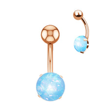 Load image into Gallery viewer, Opal Belly Button Ring Barbell Surgical Steel Navel Piercing Body Jewelry Punk Jewelry Navel Rings
