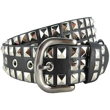 Load image into Gallery viewer, Mens Womens Belt Punk Wide Studded Bonded Leather Belt Pyramid Conical Stud Rivet
