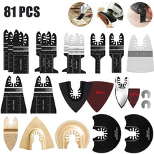 Load image into Gallery viewer, 81Pcs Quick Change Oscillating Multi Tool Saw Blade For Fein Black&amp;Decker Bosch Chicago Roybi Milwaukee Makita Craftsman Dewalt
